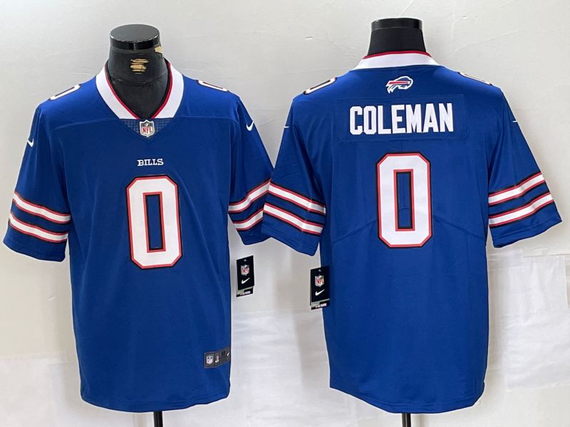 Men Buffalo Bills 0 Coleman Blue Second generation 2024 Nike Limited NFL Jersey style 1